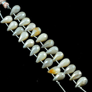 Cuentas de piedras preciosas facetadas de piedra lunar de melocotón Natural súper atractivas 95 quilates aproximadamente 8 pulgadas aproximadamente piedra de boda de hebra multiusos - Product Image 2