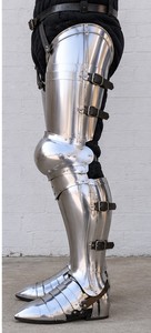 Armadura de Pierna Completa Gótica Medieval Hecha a Mano de Acero Suave Plateada y Pulida, Sabatón para Recreación Histórica y Deportes de Halloween - Product Image 3
