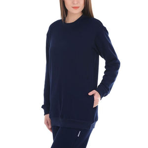 <b>Women's</b> <b>Navy</b> <b>Blue</b> Long Sweatshirt Crew Neck Pullover with Pockets Casual Autumn <b>Top</b> - Product Image 6