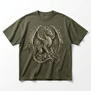 เสื้อยืดคอสมิกโกเลม |   เสื้อยืดผ้าฝ้ายหนา 240 GSM สีเทาเข้มลายอสเทโริดส์ สเปซ มอนสเตอร์ อาร์ต - Product Image 4