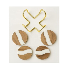 Base de Madera Natural y Resina 100% Ecológica con Diseño Clásico, Soporte para Posavasos de 10 mm, Tapete para Servir para Mesa de Restaurante, Hotel y Hogar, Venta al por Mayor - Product Image 6