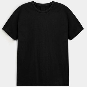 เสื้อยืดแขนสั้นสีดำล้วน ทรงปกติ คอกลม ผ้าฝ้ายลำลอง สั่งทำได้ ทันสมัย - Product Image 1