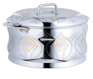 Eco Friendly Metal Hot Pot Insulated Stainless Steel Serving Casserole Food Warmer Bowl with Lid Kitchen Dining <b>Table</b> - Product Image 1