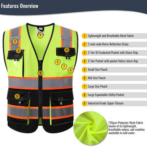 Chaleco de Seguridad de Malla de Alta Visibilidad OEM con Tiras Reflectantes, Chaleco de Trabajo Industrial, Chaleco de Seguridad Personal para Almacenes - Product Image 3
