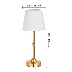 Lampe de bureau sans fil rechargeable 5200 mAh avec 3 niveaux de luminosité 2700-3000K, abat-jour en tissu, température de couleur 3000K - Product Image 4