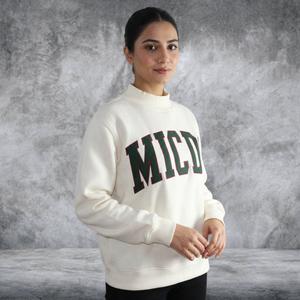 MITCH <b>Mock</b> <b>Neck</b> Sweatshirt 100% Cotton Applique Embroidery wide <b>neck</b> Sweatshirt sorority wear - Product Image 4