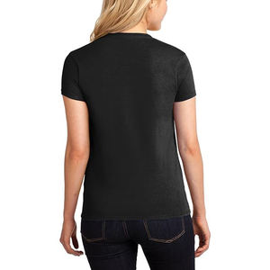 T-shirt à manches courtes col rond uni pour femme, coupe classique, jersey tricoté décontracté, 100% coton respirant, toutes saisons - Product Image 2