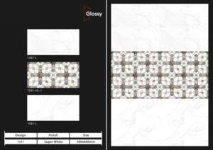 Carreaux muraux en céramique élégants 300x600 mm, surface décorative haute brillance pour une rénovation élégante de la salle de bain et un intérieur de cuisine moderne - Product Image 3