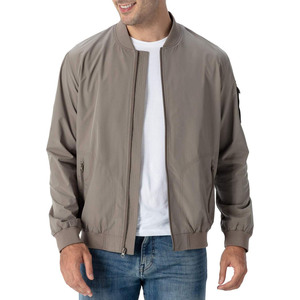 Blouson bomber vert lime pour homme, fermeture éclair, coupe décontractée, coupe-vent, col montant, coupe régulière, pour l'automne - Product Image 4