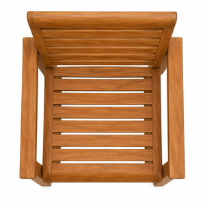 Chaise de jardin moderne en teck massif avec larges accoudoirs et dossier à lattes, imperméable, durable, écologique, Saber Living Room Park - Product Image 5