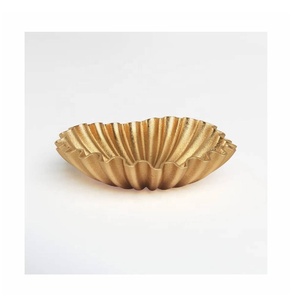Venta caliente Bandeja de aluminio fundido de oro Centro de mesa decorativo abstracto para decoración de mesa para cuencos - Product Image 1