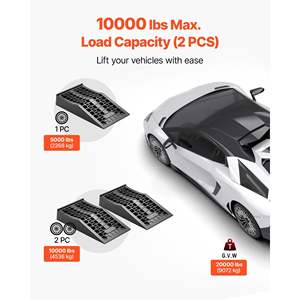 Rampes de voiture portables à profil bas, 2 pièces, capacité de 20 000 lb (GVW), hauteur de levage de 2,6 pouces, support de véhicule à châssis bas robuste pour la maison - Product Image 3