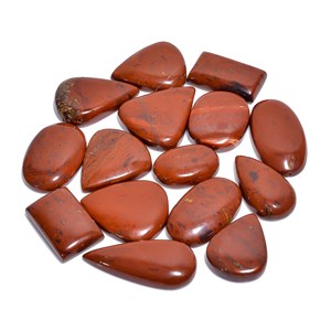 Jaspe rojo natural de río, piedras sueltas, lote a granel de 10 piezas, tamaños y formas variadas para la fabricación de joyas, cabujón - Product Image 1