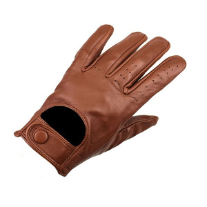 Gants de conduite en cuir marron pour hommes, professionnels, doux, respirants, design tendance, haute qualité, style rétro, vente en gros - Product Image 5