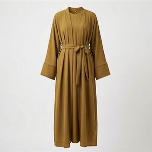 Robe Abaya de luxe pour femmes musulmanes, en polyester léger perlé, à manches classiques, silhouette robe de bal, écologique, service OEM ODM - Product Image 1