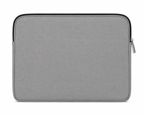 Simple Gray Canvas Cotton Laptop Sleeve with Create Inspire <b>Repeat</b> Print Zipper Closure Protective Cover for Laptops - Product Image 6