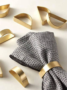 Handcrafted Premium Metallic Aluminum Gold Napkin Rings Traditional Design Luxury Wedding Eco-Friendly Tabletop Decor - Product Image 4