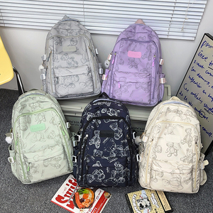 Minimalist Unisex Nylon <b>Backpack</b> Softback Zipper Closure Waterproof 20-37L Daily Use - Product Image 6