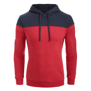 Sweat-shirt à capuche pour homme, couleur rouge, coupe classique, en coton tricoté, décontracté, pour l'automne, 2027 - Product Image 1