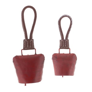 Campanas Metálicas Rústicas Rojas de Forma Rectangular, Adornos Decorativos Colgantes - Product Image 1
