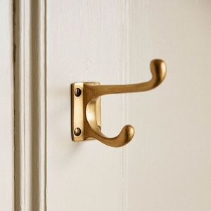 Industrial Brass Wall <b>Hooks</b> Heavy Duty Handmade Hanger Decorative Organizer For <b>Towels</b> Coats Keys And Accessories - Product Image 3