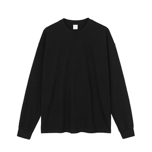 เสื้อยืดวินเทจทรงปกติ แขนยาว คอกลม ผ้าซักแล้ว ระบายอากาศได้ดี ผ้าฝ้าย 100% 250 กรัม สีพื้น OEM สำหรับผู้ชาย - Product Image 3