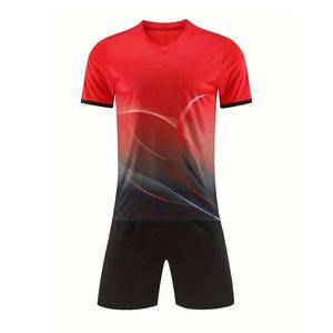 Conjuntos de Ropa de Fútbol Unisex al por Mayor con Corte Automatizado, Transpirables, de Secado Rápido, Manga Corta, Logotipo Personalizado, Uniforme de Fútbol de Verano - Product Image 2