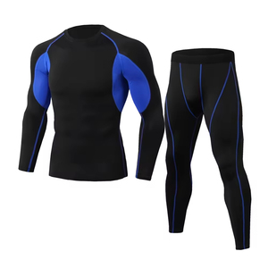 Low MOQ Breathable 2 Piece Gym Workout Tracksuits Compression Set <b>Top</b> Quality <b>Thermal</b> Tracksuit Set for Sale - Product Image 1