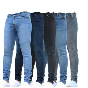 Men's Slim Fit Straight Leg Denim <b>Jeans</b> Mid Waist Men's <b>Jeans</b> Cotton Casual Style Autumn Wear Solid Color Pants - Product Image 4
