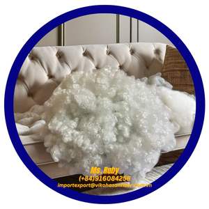 Venta Directa de Fábrica, Poliéster Hueco Conjugado Blanco 15D HCS Reciclado con Certificación GRS/OEKO-TEX, Siliconado, Ignífugo, para Juguetes - Product Image 4