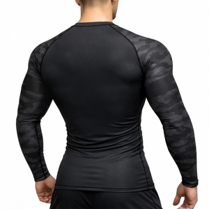 T-shirt de sport à manches longues pour homme, impression sublimée personnalisée, compression, séchage rapide, fitness, gym, rashguard. - Product Image 2
