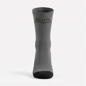 Chaussettes de randonnée respirantes North Approach Crew Socks, gris uni, pour adultes, saison printemps - Product Image 1