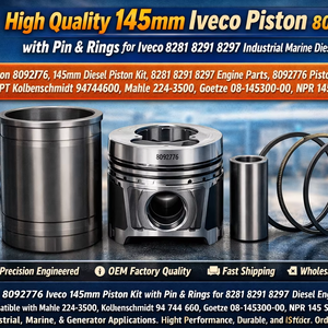 Pistón Industrial Marino Iveco AIFO FPT 8281 8291 de 145 mm y 17.2 L, 8092776 126180 224-3500 94744600 08-145300-00 - Product Image 4