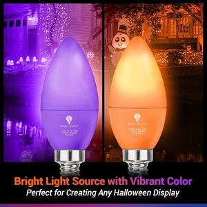 BlueX Confezione da 2 Lampadine LED Viola e Arancione (4W Equivalente a 40W) Attacco E12 per Decorazioni Feste, Portico e Illuminazione Domestica - Product Image 3