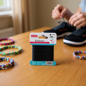 Bande élastique Iln 2,5 mm 3 m noire pour travaux manuels et lacets de chaussures - Product Image 1