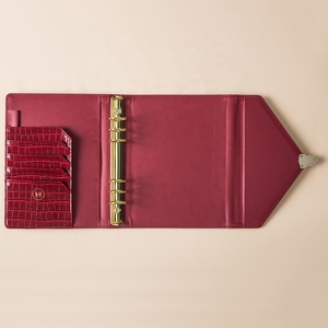 6 vòng chất kết dính ngày kế hoạch cổ điển A5 cá sấu kết cấu PU da tùy chỉnh mềm da máy tính xách tay A5 lá vàng da A6 - Product Image 4