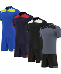 Men's Navy Red Color Blocked Soccer Jersey Short Sleeve Moisture Wicking <b>Athletic</b> Fit Sublimated Print All Seasons Sportwear - Product Image 4