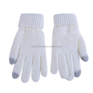 Guantes de punto de invierno con forro polar esponjoso, Guantes Térmicos unisex para deportes al aire libre y uso diario - Product Image 1