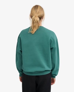 เสื้อเจอร์ซีย์ผ้าฝ้าย100% คอกลมแขนยาวสีเขียวสนสำหรับผู้หญิงเสื้อยืดผ้านุ่มป้องกันการเกิดขนแบบพอดีตัวปกติเป็นมิตรกับสิ่งแวดล้อม - Product Image 4