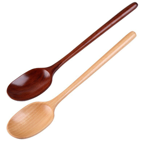 Grande cuillère en bois ronde personnalisée avec logo - Product Image 5