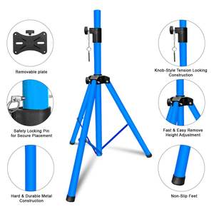 Support de haut-parleur de moniteur de studio DJ réglable au sol de 48 pouces montage sur poteau court SS HD 2PK SKY BLU 4FT BAG équipement de sonorisation audio 2PK - Product Image 2