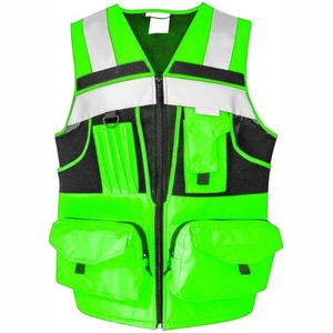 10 Pockets Summer Safety Vest for Men Women High Visibility with 3M Reflective <b>Strips</b> Oxford <b>Fabric</b> Guard Use Jacket Style - Product Image 6