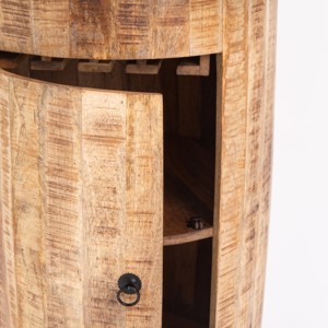 Meuble bar à cocktails Vandana Vesta Nova Barrel, style industriel moderne, métal et bois, rangement pour bar à domicile - Product Image 2