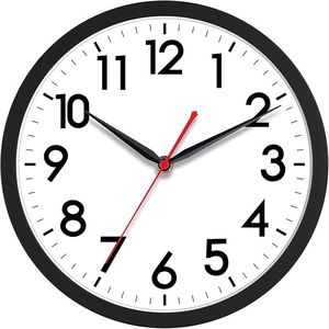 <b>Silent</b> 10-Inch Modern Analog Wall <b>Clock</b> Battery-Operated Small Classic Design for Office Home Bathroom Kitchen - Product Image 1