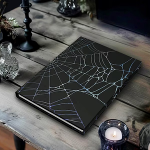 Diario de tapa dura con diseño de telaraña Web of Colors, cuaderno gótico negro, diario con papel rayado, regalo único de papelería con diseño de telaraña - Product Image 2