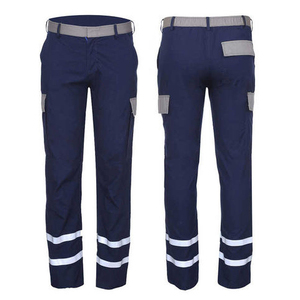 <b>Men</b> <b>Work</b> <b>Pants</b> Polyester Reflective Safety Trousers Dark Blue Gray Pockets Utility <b>Pants</b> - Product Image 1