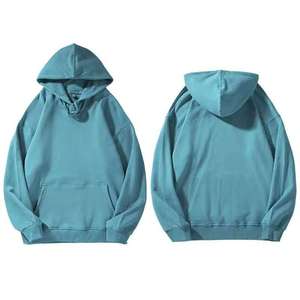 ออกแบบโลโก้ตามสั่ง เสื้อฮู้ดดี้ผู้ชายสีดำ ผ้าคอตตอนหนา 400 กรัม คุณภาพสูง แบบเรียบ - Product Image 1