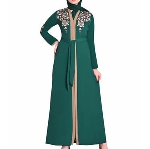Vente en gros de robes Abaya élégantes de haute qualité, modèle personnalisé, pour femmes musulmanes, Abayas tendance avec logo personnalisé - Product Image 3