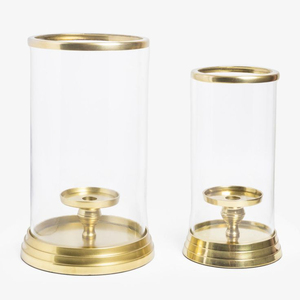 <b>Brass</b> Candle Holder Glass Votive Heat Resistant Home Decoration Metal <b>Lantern</b> Candle Jar Metal Glass Votives Candle Holder - Product Image 2
