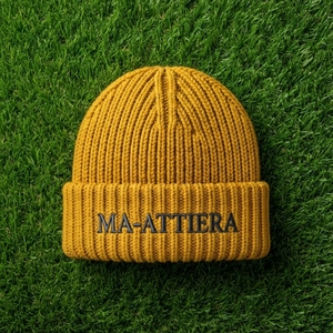 Custom Mustard Yellow Rib Knit Cuffed Beanie <b>Hat</b> <b>Winter</b> Warm Skull Cap With Custom Logo - Product Image 6